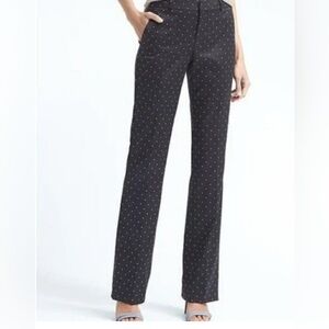 Navy Polka Dot Banana Republic Logan Women's Pants - Mid rise - Straight